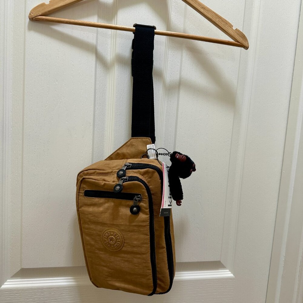 Kipling Tarry Hip Or Sling Crossbody Bag Mustard Beige Lightweight KIA8X7 (NEW) - Picture 3 of 16